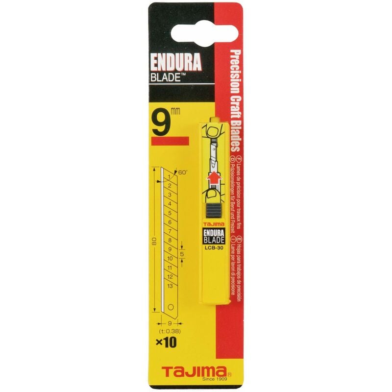 foto del prodotto lb30cd 10 lame per taglierino, 9 mm tajima