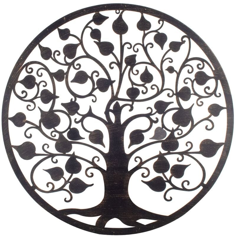 foto del prodotto le monde des animaux signes grimalt applicare la parete dell ornamento in metallo applicare la parete nera metallo 1x82x82cm 23649