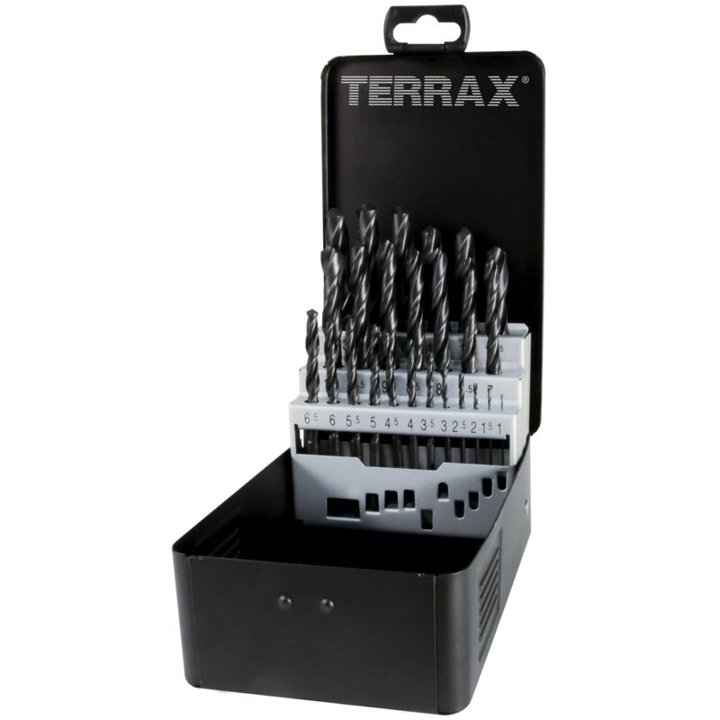 foto del prodotto le sanitaire terrax a205211 juego de 25 brocas din 338 tipo n hss laminadas