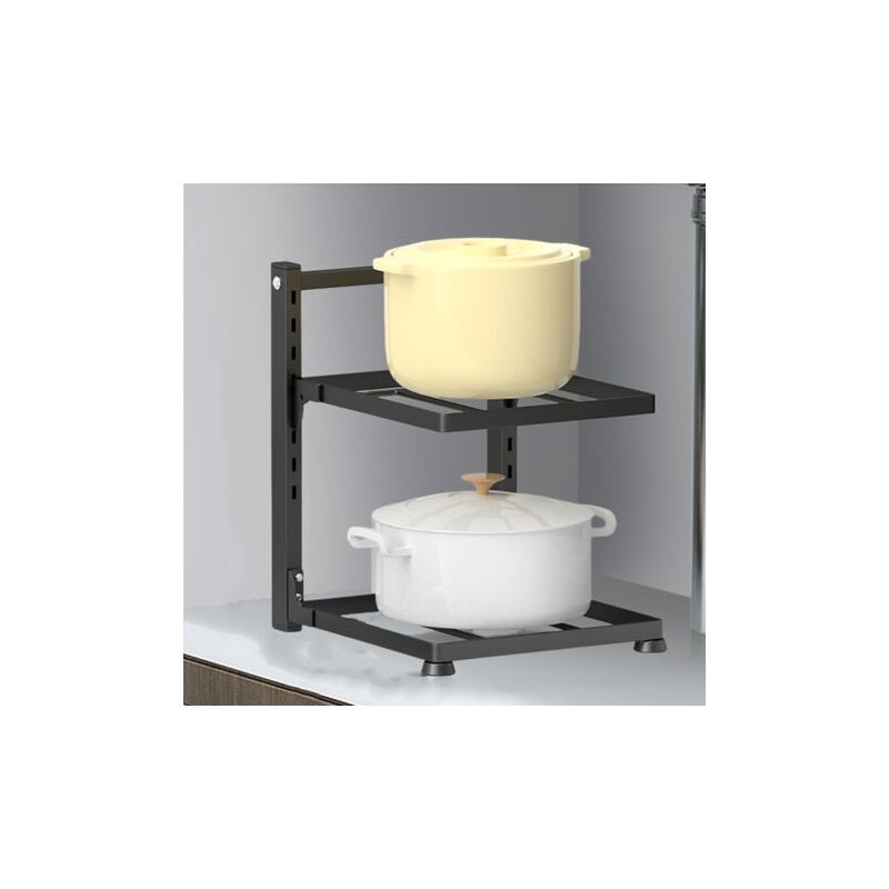 foto del prodotto le support de rangement pour casseroles 2 niveaux sous l vier peut stocker des casseroles en fer et des plaques p tisserie