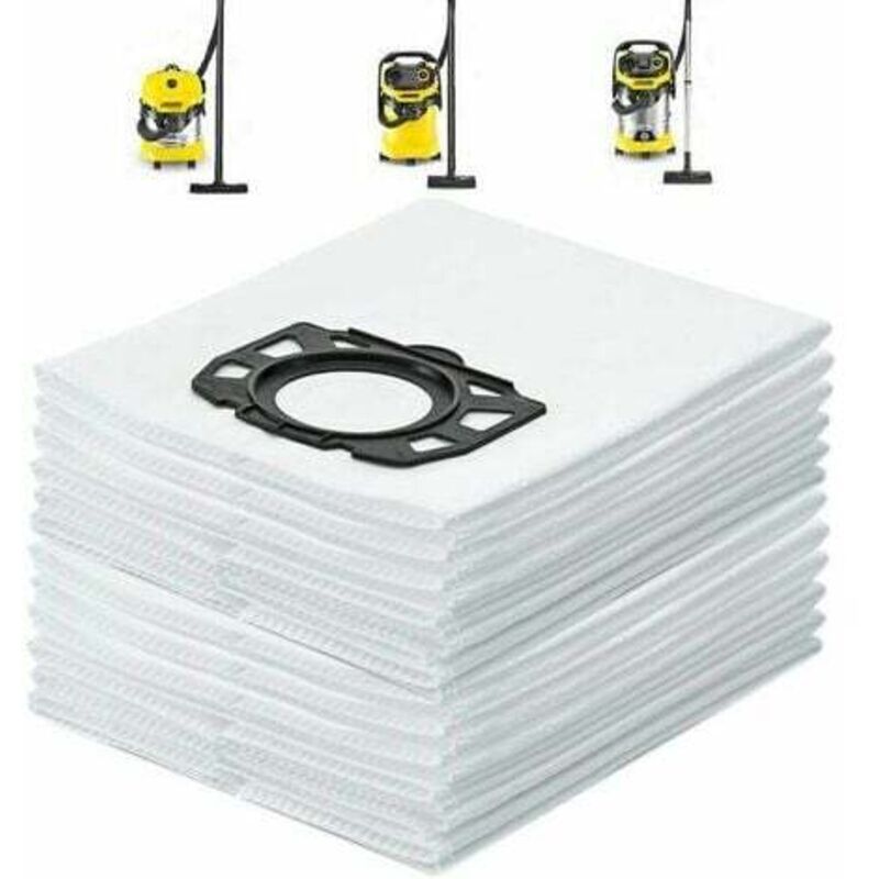 foto del prodotto leadaybetter 12 sacchetti per aspirapolvere per karcher wd4 wd5 wd6 premium, adatti per aspirapolvere karcher mv4, mv5, mv6 per umido e secco