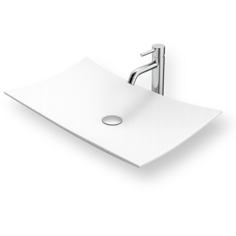 foto del prodotto leaf lavabo rettangolare da appoggio lavabo