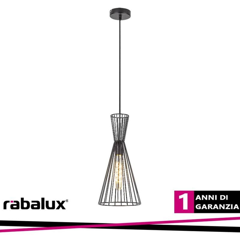foto del prodotto leandros, indoor matte black metal pendant lamp, e27 1xmax 6