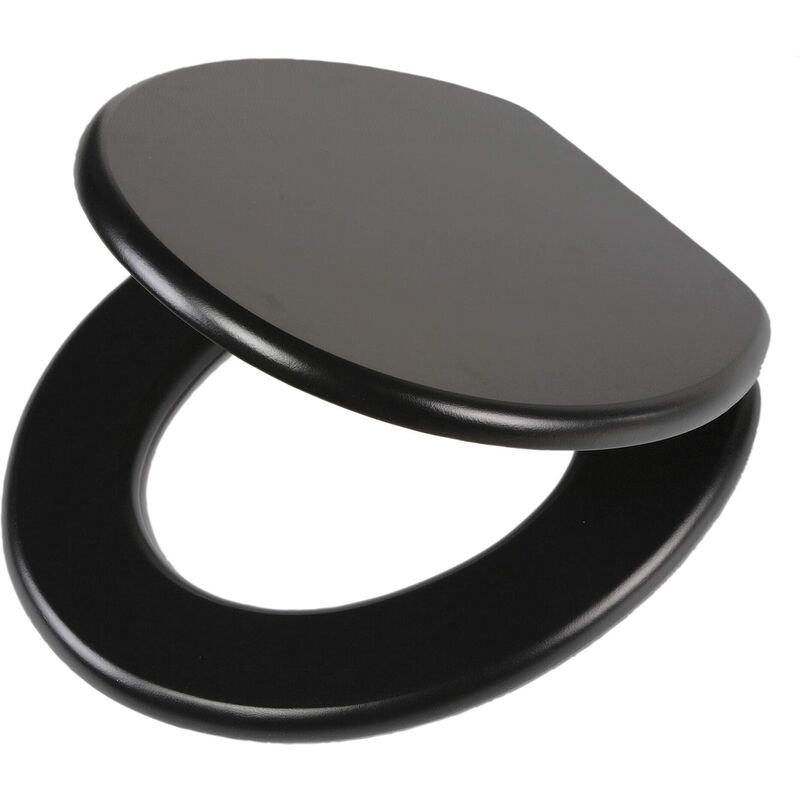 foto del prodotto leatherlook sedile per wc, acciaio inox, mdf, nero, 43,3 x 37,5 x 5,5 cm tiger