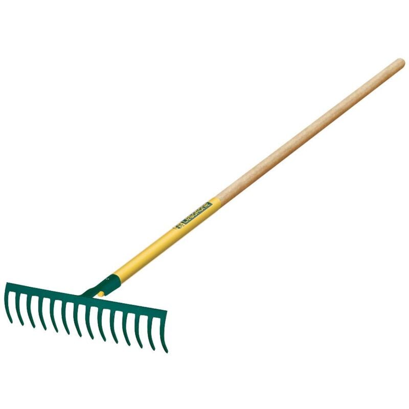 foto del prodotto leborgne fiskars 375141 rastrello forgiato, 14 denti curvi, con manico