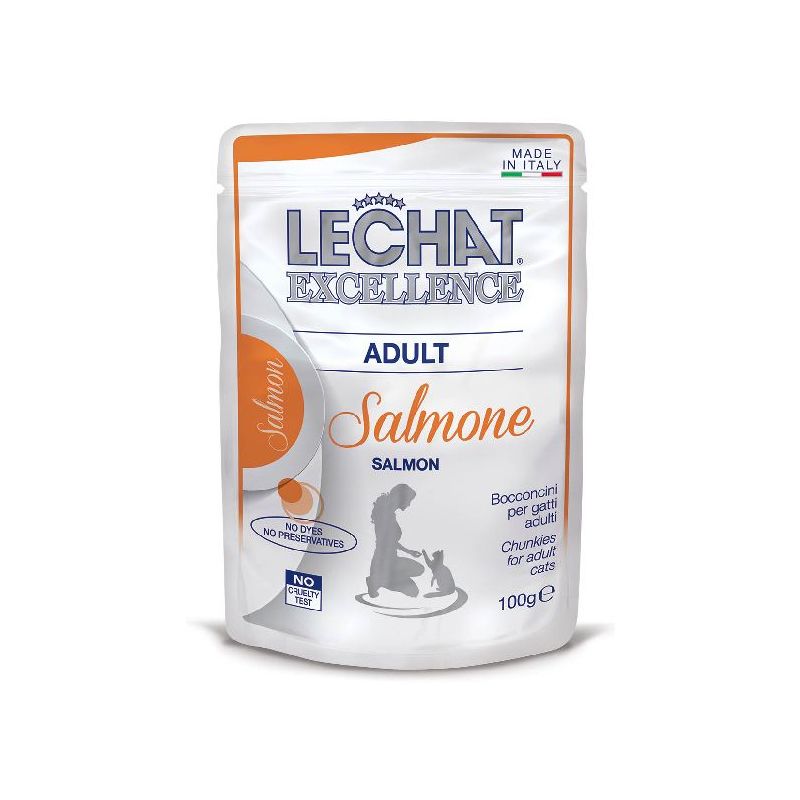 foto del prodotto lechat excellence bocconcini in busta 100gr adulto, salmone