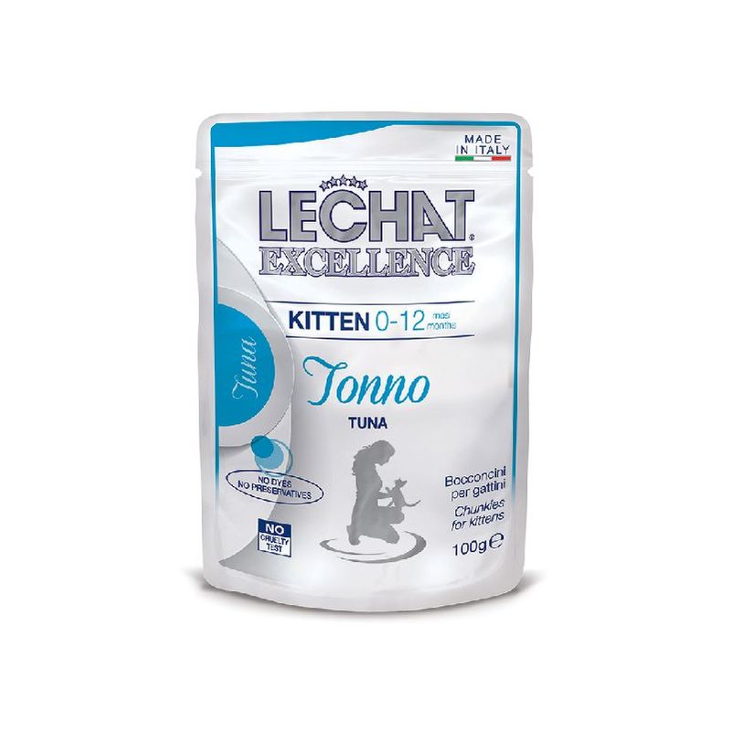 foto del prodotto lechat excellence bocconcini in busta 100gr kitten, tonno