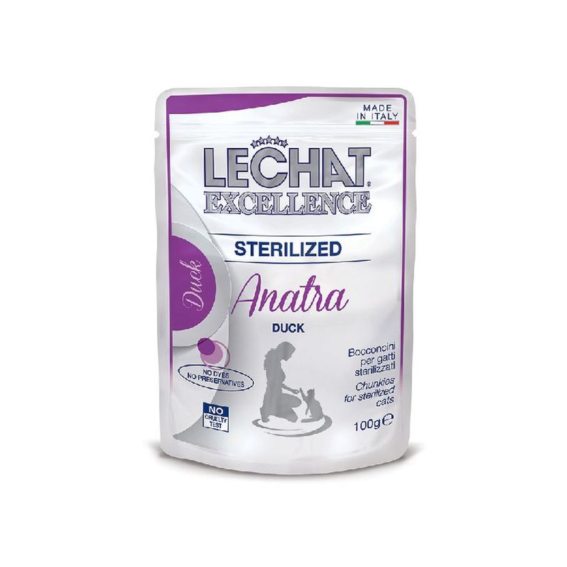 foto del prodotto lechat excellence bocconcini in busta 100gr sterilizzato, anatra