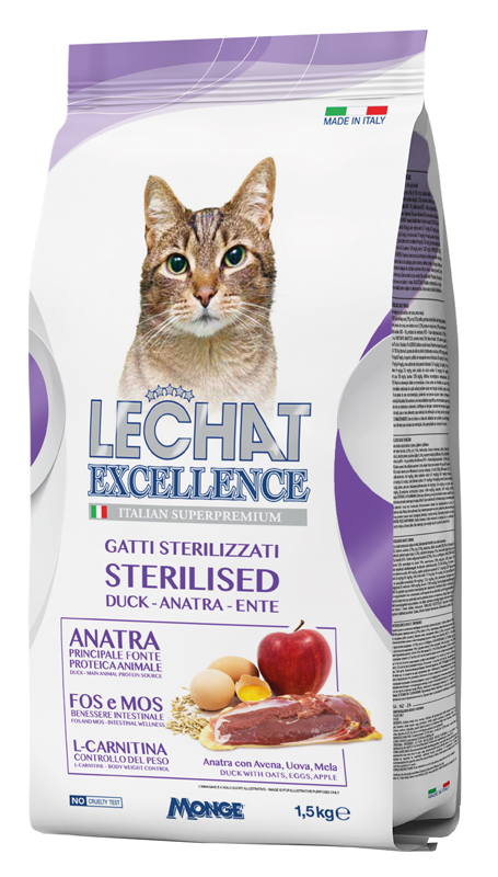 foto del prodotto lechat excellence sterilised anatra 1,5 kg