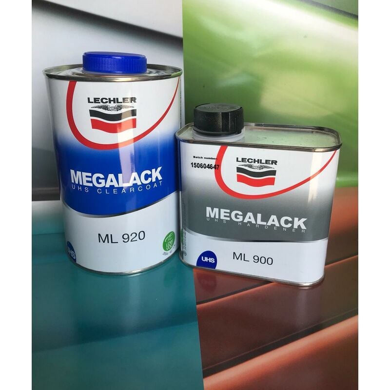 foto del prodotto lechler trasparente da 1 lt megalack ml 920 catalizzatore std da 0,5 lt ml 900