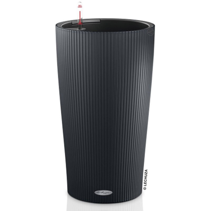 foto del prodotto lechuza, vaso cilindro color d23xh41cm ardesia opaco, giardino, vasi in plastica