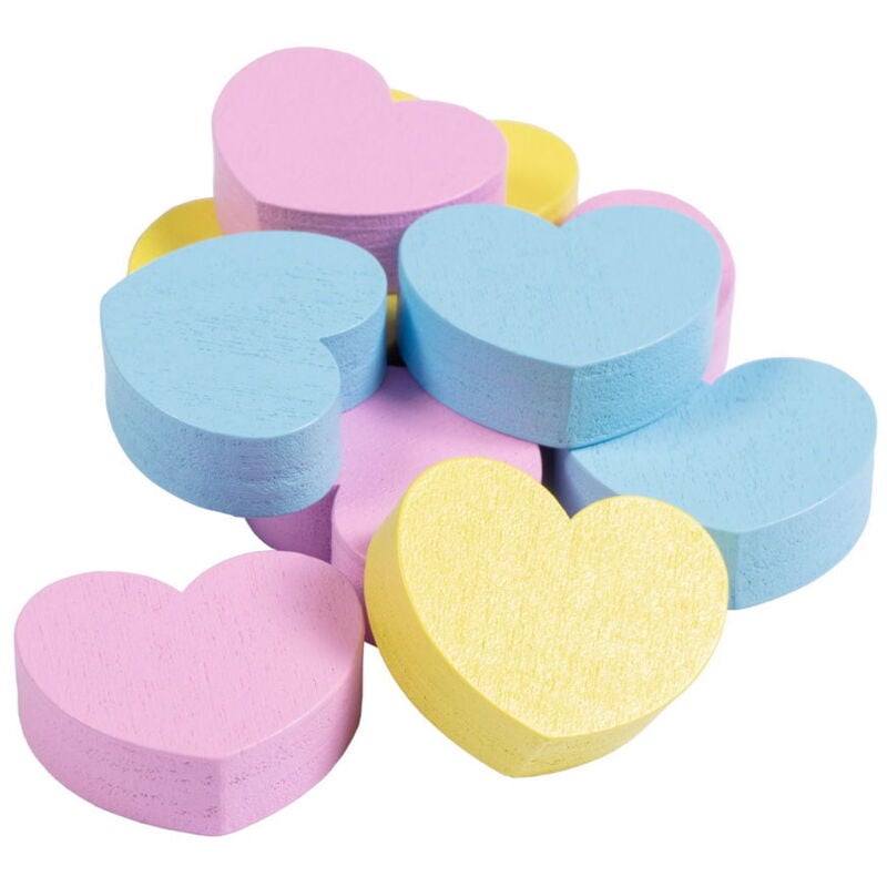 foto del prodotto leckerlis aus holz hearts taglia unica, giallo e rosa e acquamarina
