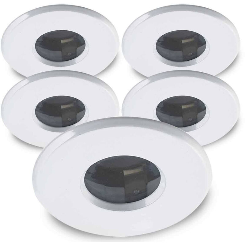 foto del prodotto leclubled confezione da 10 faretti da incasso supporti bagni gu5.3 mr16 dc12v bianco rotondo impermeabile ip44 foratura 73mm