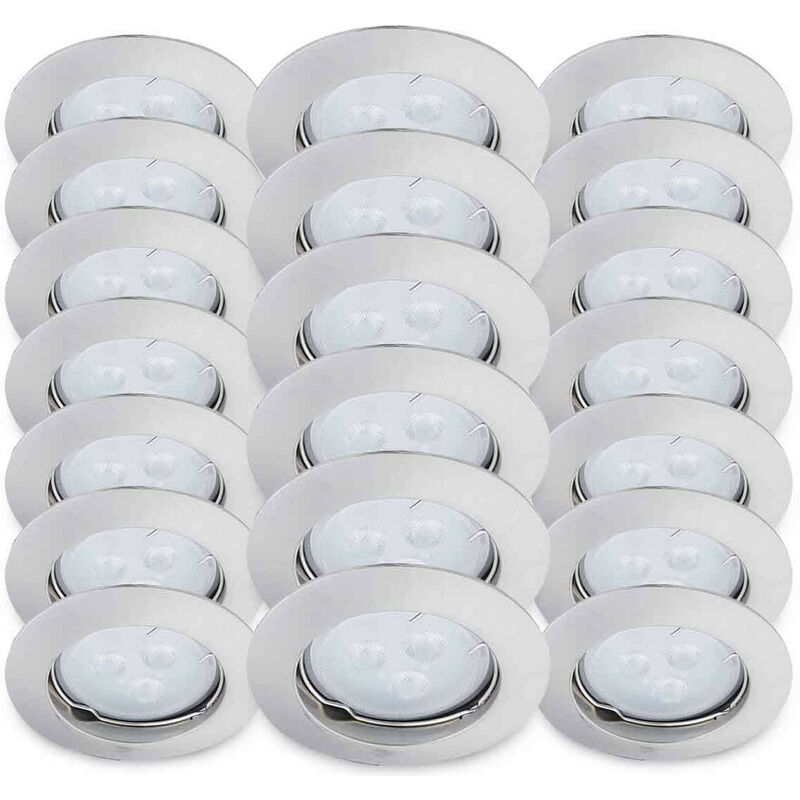 foto del prodotto leclubled confezione da 20 faretti da incasso gu10 ac220 240v cromo opaco rotondi ip20 foro 55mm