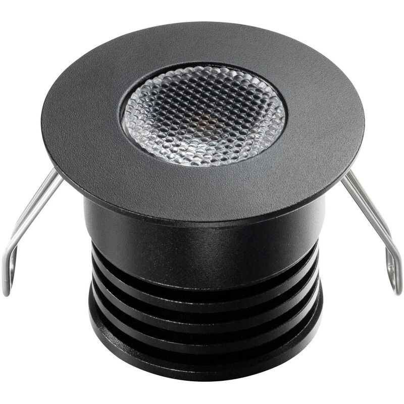 foto del prodotto leclubled led spot integrato nero compatto 4w dc12v equivalente 30w bianco caldo 3000k 380lm perforazione 27mm 1