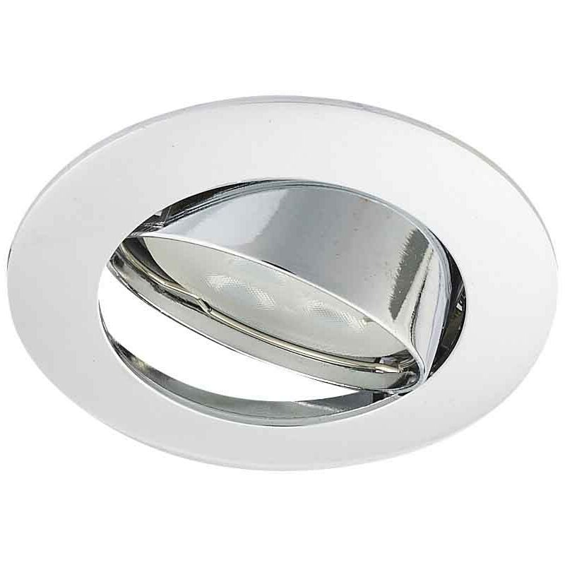 foto del prodotto leclubled porta faretto da incasso a soffitto gu5.3 mr16 dc12v orientabile 30 cromo rotondo ip20 foratura 66mm