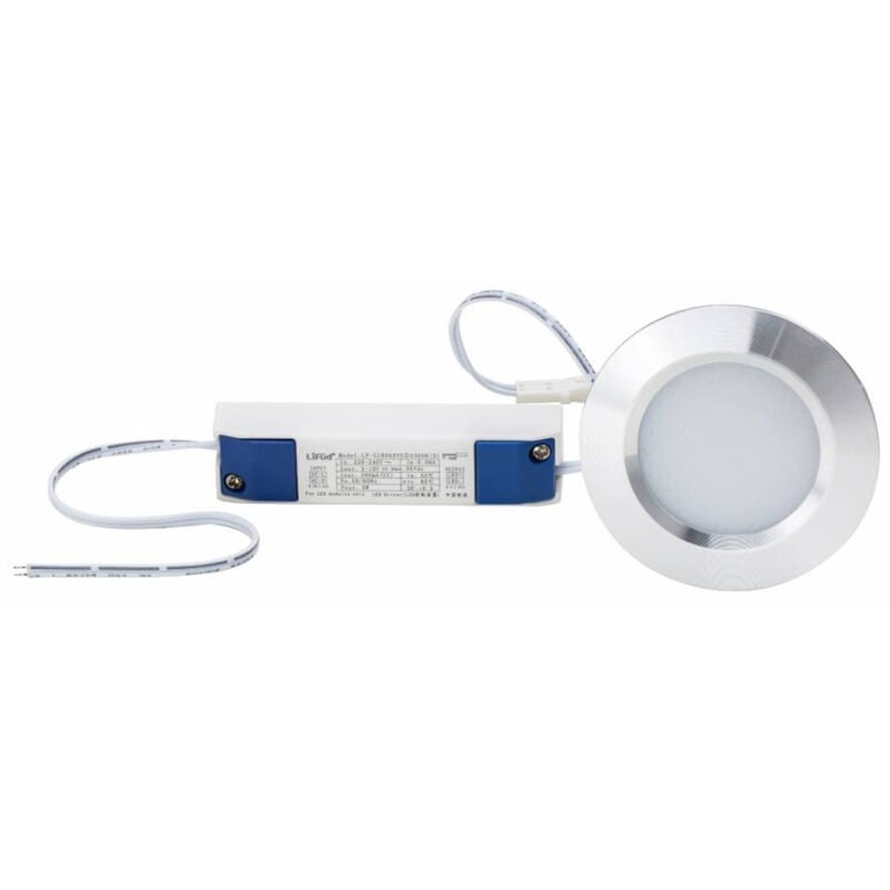 foto del prodotto leclubled punto led in alluminio compatto integrato spazzolato 3w 300lm 25w 120 ac220 240v bianco caldo 3000k perforazione 55mm