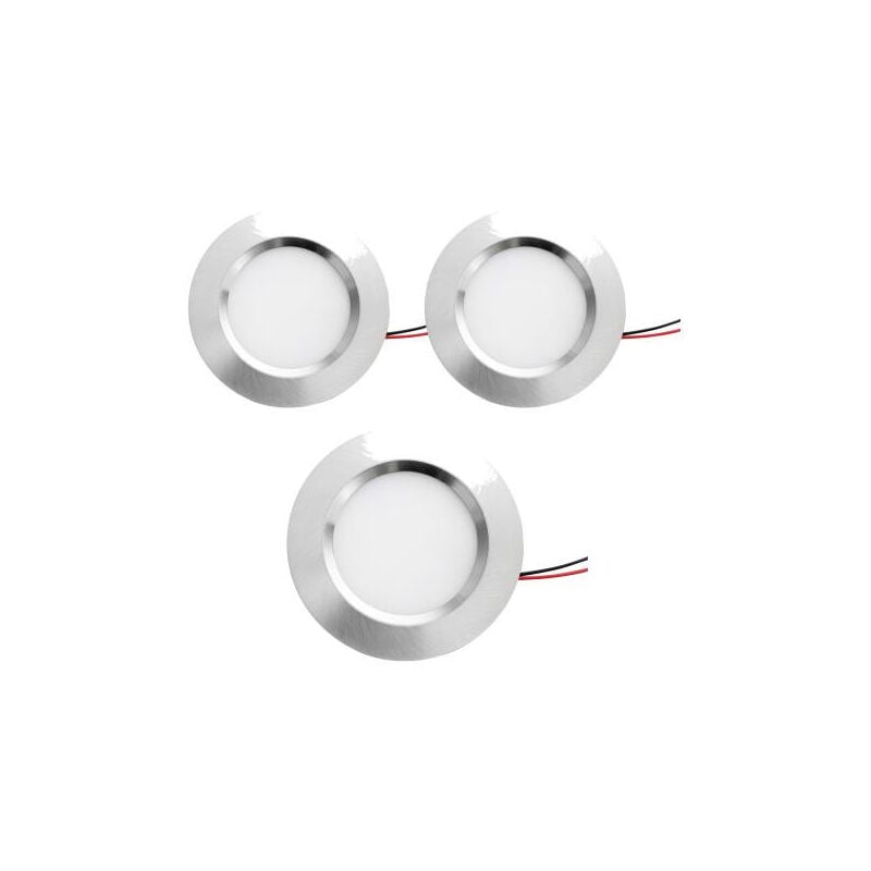foto del prodotto leclubled recesse in alluminio incasso 55mm compatto 3w dc12v equivalente 25w bianco caldo 3000k lot de 3