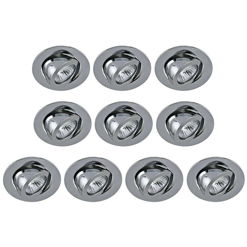 foto del prodotto leclubled set di 10 faretti da incasso rotondi orientabili tipo chiocciola in alluminio senza presa