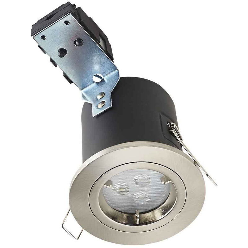 foto del prodotto leclubled supporto per faretto da incasso a soffitto gu10 ac220 240v cromo opaco rotondo ip20 foratura 68mm