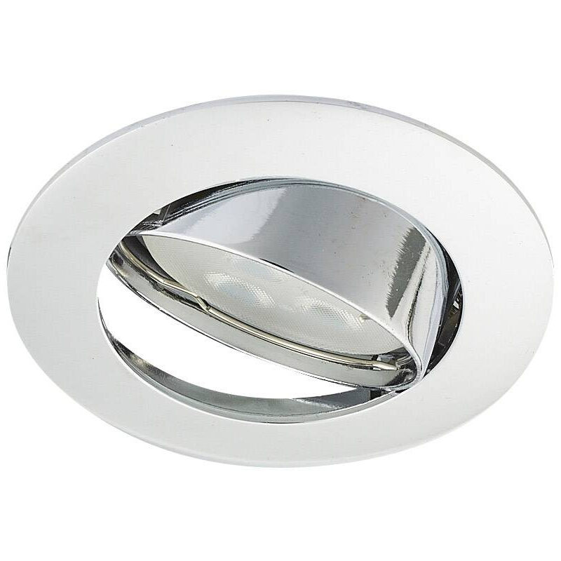 foto del prodotto leclubled supporto rotondo ceiling integrato gu10 ac220 240v orientabile 30 cromo ip20 perforazione 55mm