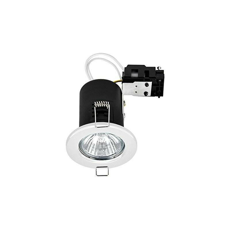 foto del prodotto leclubled supporto spot recessed faux plafond gu10 ac220 240v chrome round ip20 perforazione 68mm