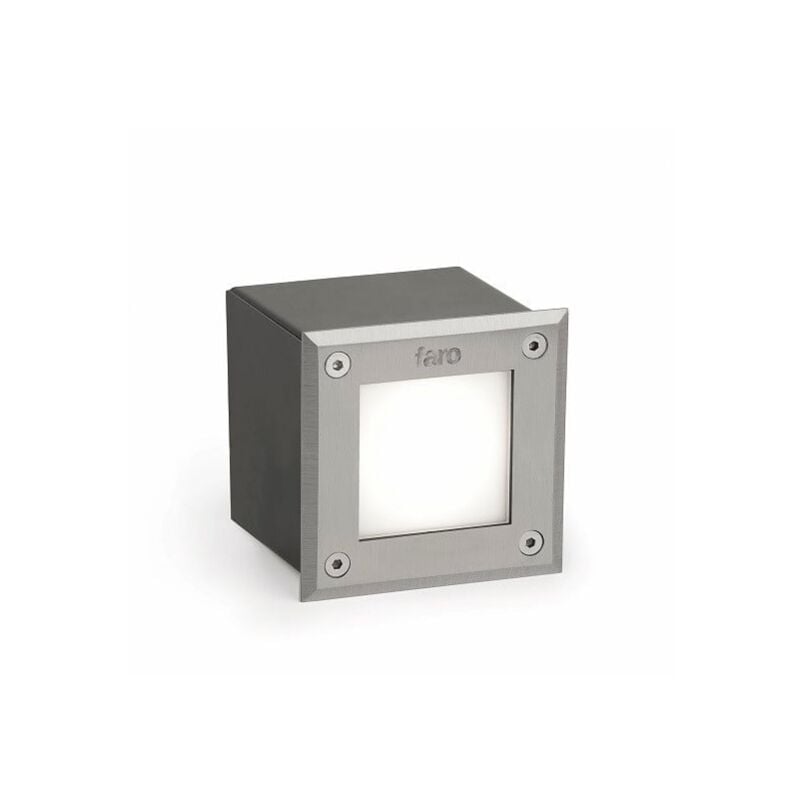 foto del prodotto led 18 lampada incasso quadrato inox 3000k marca faro