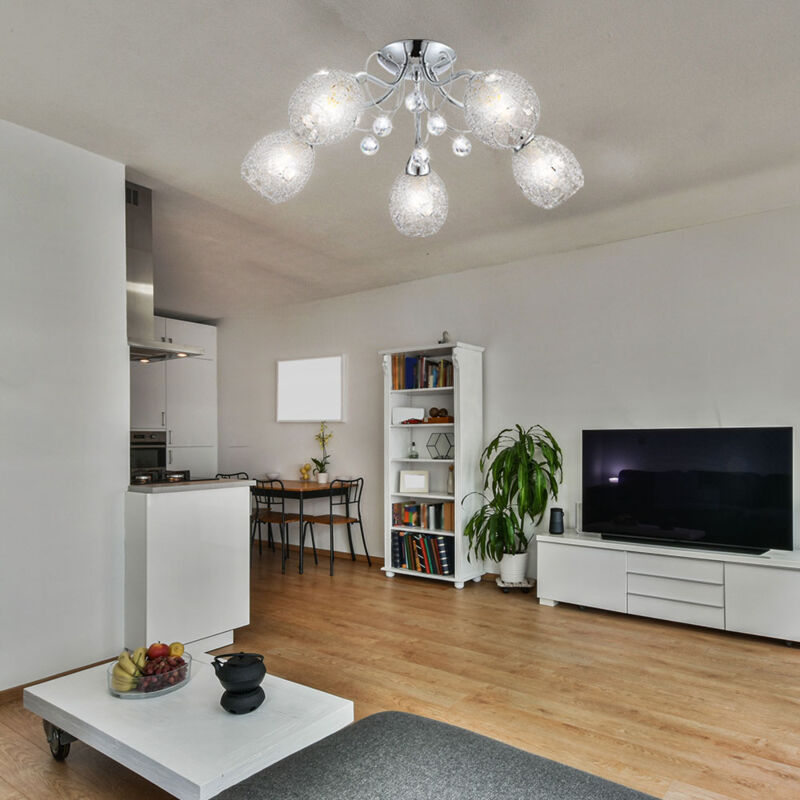 foto del prodotto led 20 watt plafoniera cristallo illuminazione plafoniera cromo maglia luce cromo