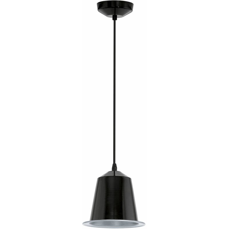 foto del prodotto led 5 watt soffitto pendolo lampada a sospensione apparecchio acciaio nero lucido eglo 75112