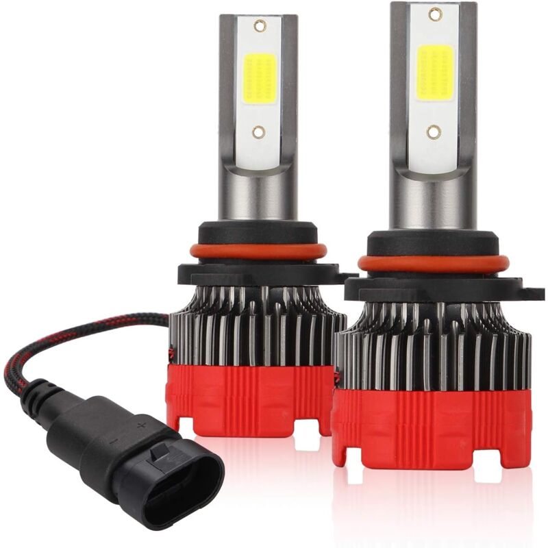 foto del prodotto led 9006 lampadine per fari a led hb4 6000k abbaglianti 55w 8000lm kit fendinebbia h9 chip dob estremamente luminose 2 lampade rotazione a 360 