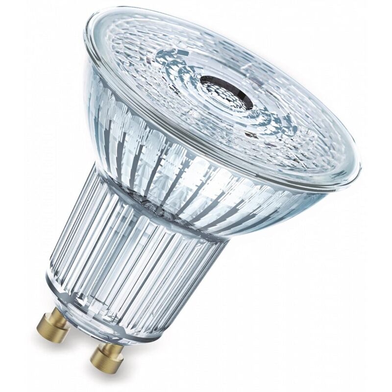 foto del prodotto led base par16 lampada a riflettore, attacco gu10, bianco caldo, 2700 k, 4,3 w, ricambio per 50 w, confezione da 5 osram
