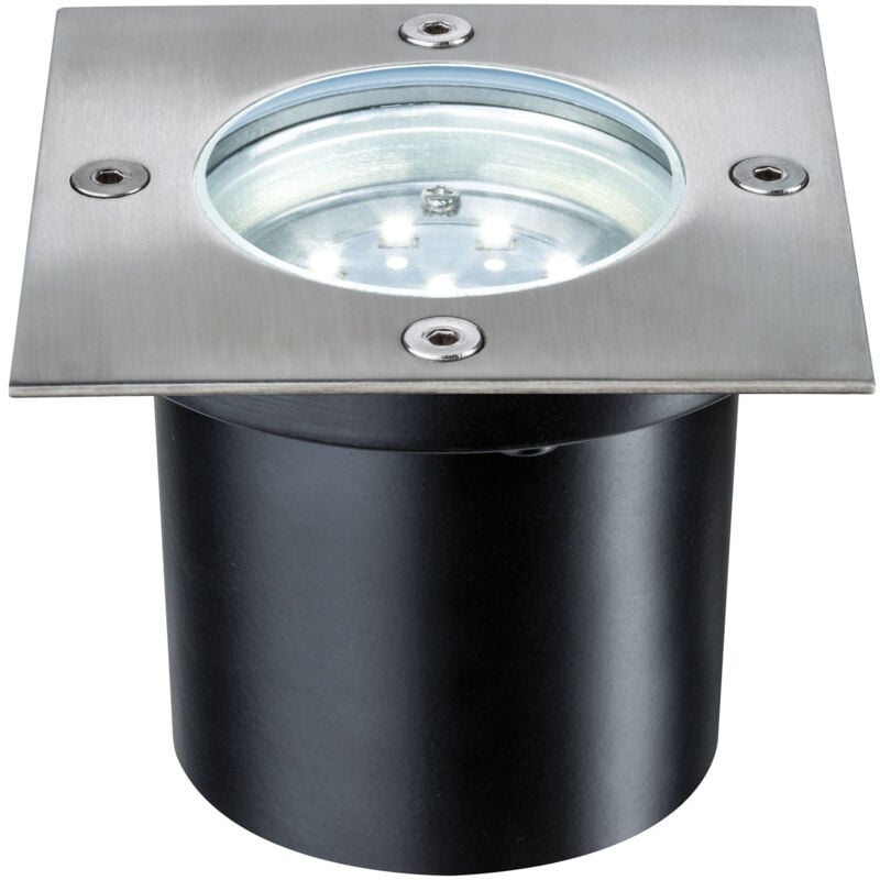 foto del prodotto led da incasso a led esterno 988.76 set base quadrata led 3 x 1,2 w 6 va 230 12 v 100 mm in acciaio inox - paulmann