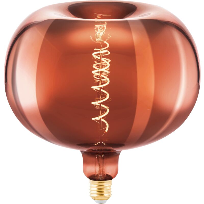 foto del prodotto led e27 dimmerabile a forma di mela, lampadina a spirale di grandi dimensioni, vintage dimmerata color rame dal design retr , 4 watt, 40 lumen,