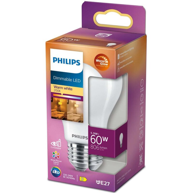 foto del prodotto led e27 normale 60w frost dimmerabile warmgl 806lm 48791740 48791740 48791740 48791740 48791740