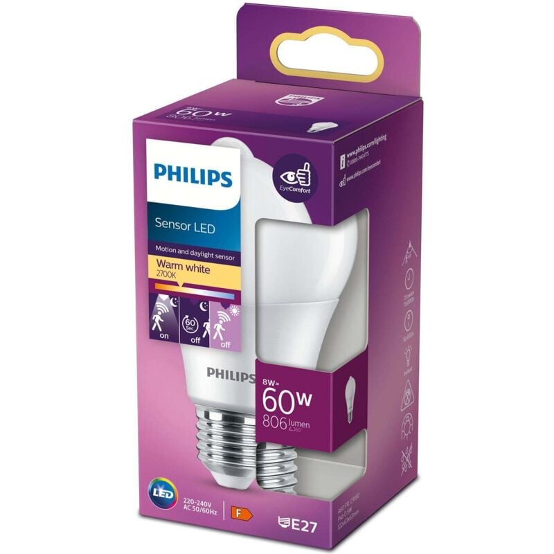 foto del prodotto led e27 normale 60w sensore di movimento 806lm 50215838 50215838 50215838 50215838 50215838