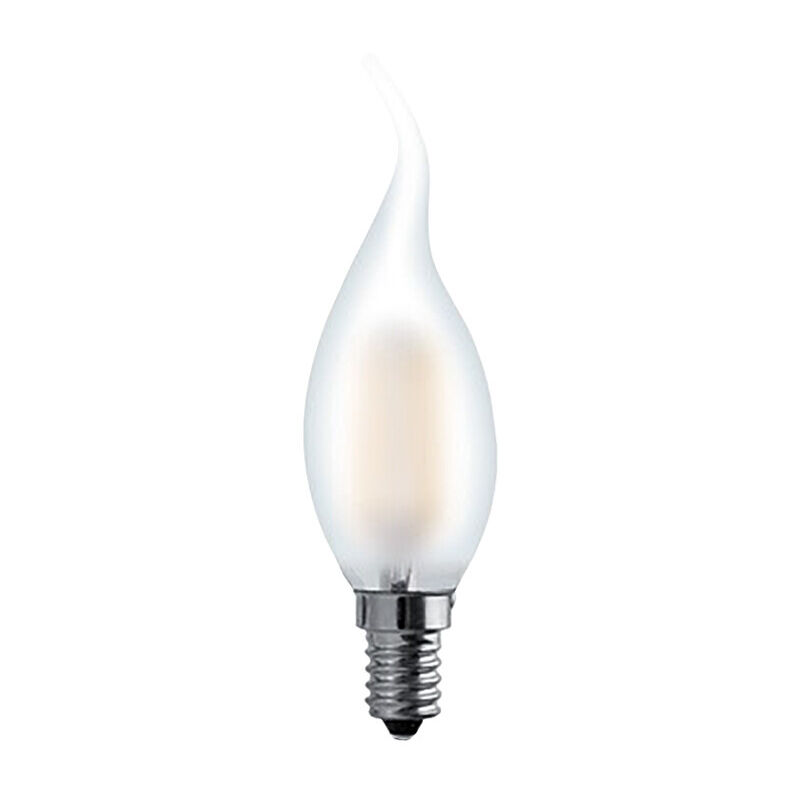 foto del prodotto led fiamma 4,0w e14 lumen 470 2700k fil. satinato . prezzo per 1 pezzo.