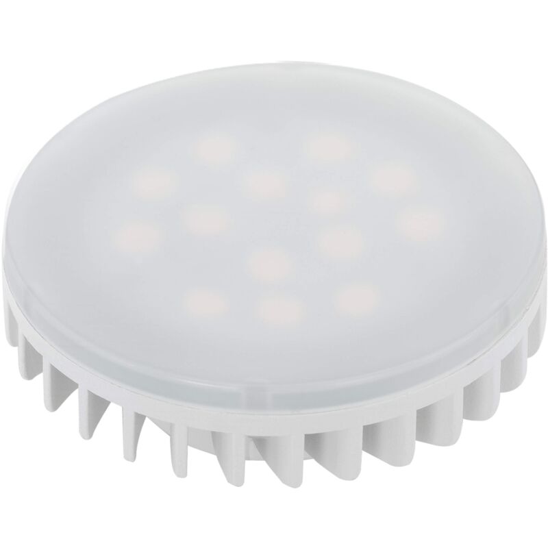 foto del prodotto led gx53, lampadina con riflettore, 4,9 watt equivalente a 40 watt , 470 lumen, illuminante bianco caldo, 3000k, lampada con riflettore, 7,4 cm