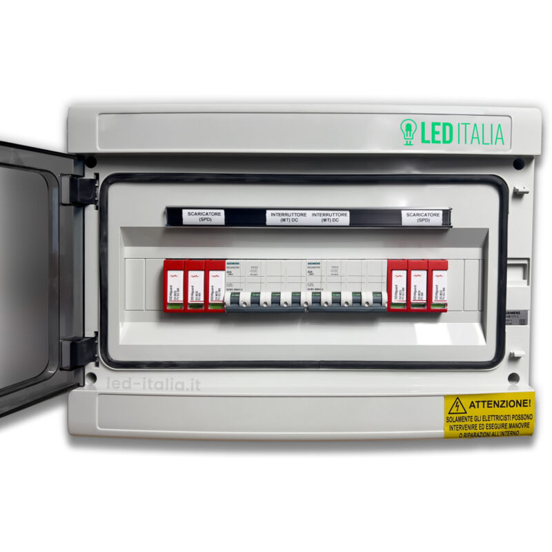 foto del prodotto led italia quadro dc 2 2 mppt 1000vdc 20a ip65 12 mod. magneto. scaricatori siemens dehn