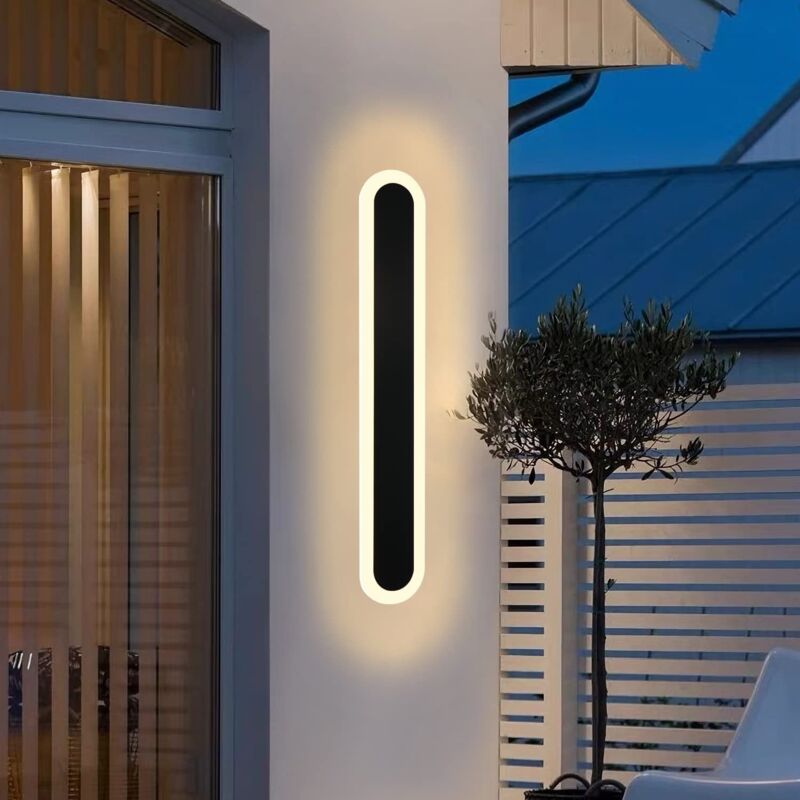 foto del prodotto led lampada da parete per esterni 50cm villa lampada da parete per esterni nera lunga lampada per esterni ip65 impermeabile moderna lampada per