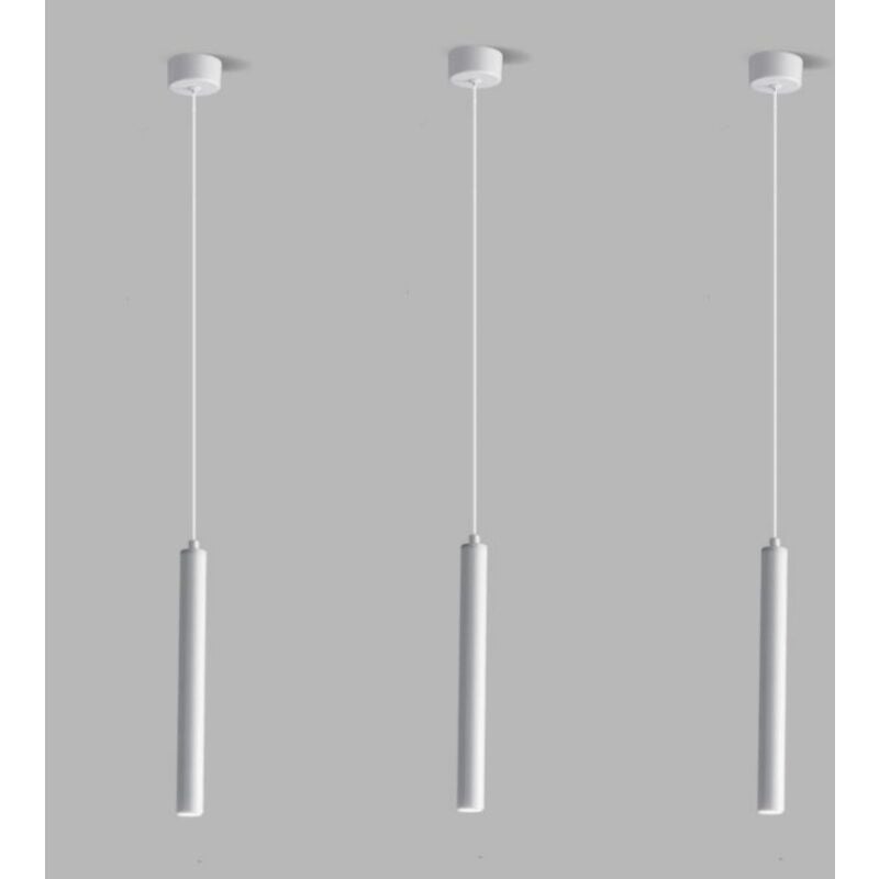 foto del prodotto led lampada sospensione moderno industriale lampadario da soffitto regolabile plafoniera bianco 3 pezzi