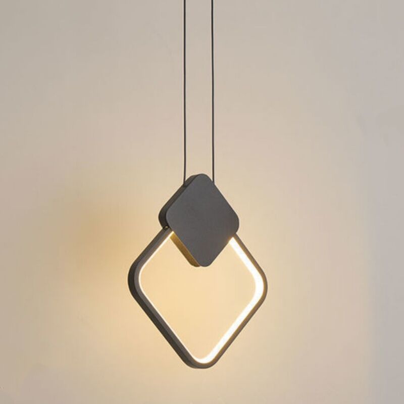foto del prodotto led lampadario a sospensione industriale lampada da soffitto semplice plafoniera nero regolabile luce bianco caldo