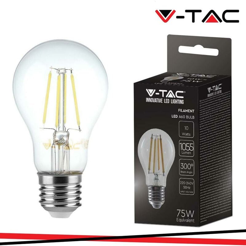 foto del prodotto led lampadina 12w filamento e27 a60 clear cover 6400k luce fredda