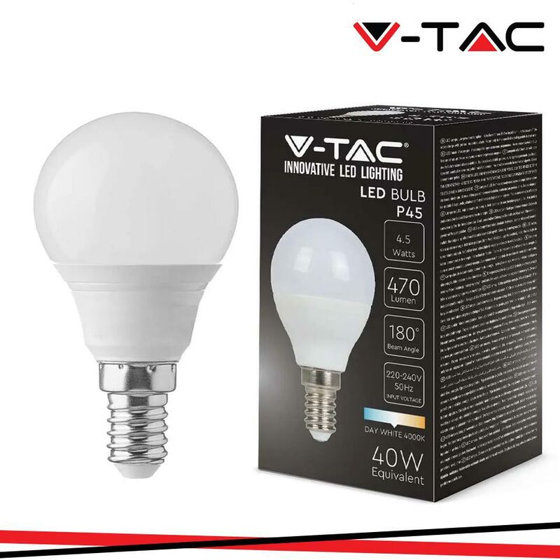 foto del prodotto led lampadina 4.5w e14 p45 3000k luce calda