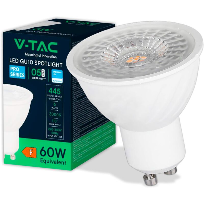 foto del prodotto led lampadina samsung chip gu10 6w ripple plastica 110 d 3000k luce calda