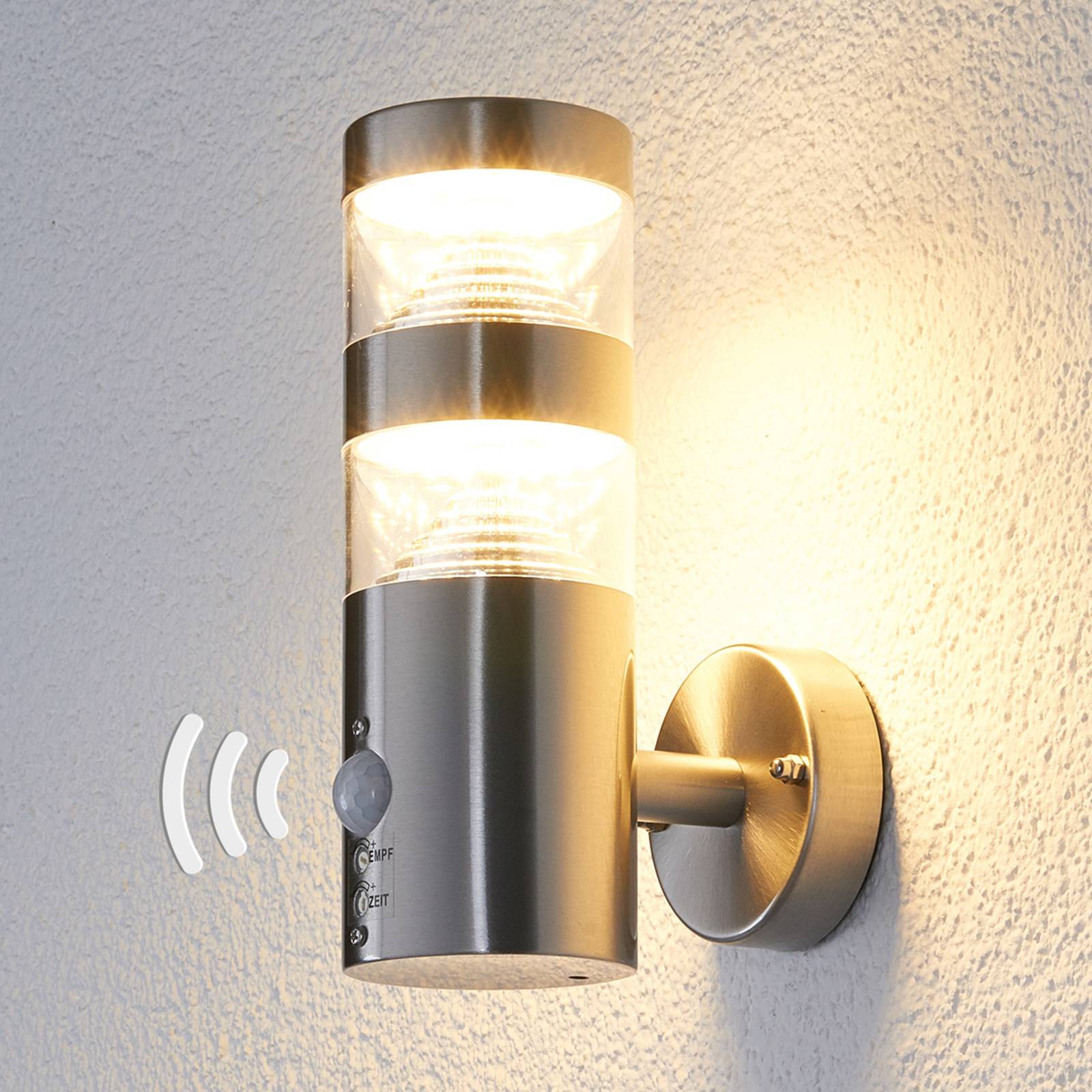 foto del prodotto led lanea in grigio da acciaio inox lindby