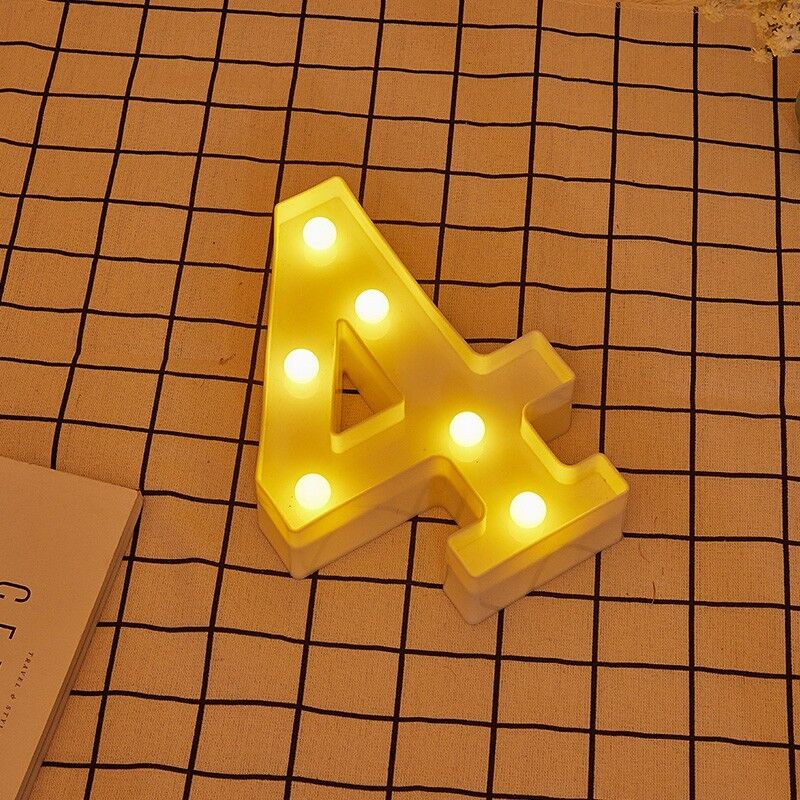 foto del prodotto led led numero 4 altezza della luce bianca illuminata 22 cm a lettere e terreni pilas 2aa jandei