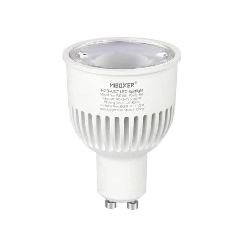 foto del prodotto led led spot dimmable 6w gu10 550lm 30 50mm remoto google assistant alexa cct 2700k 6500k 107