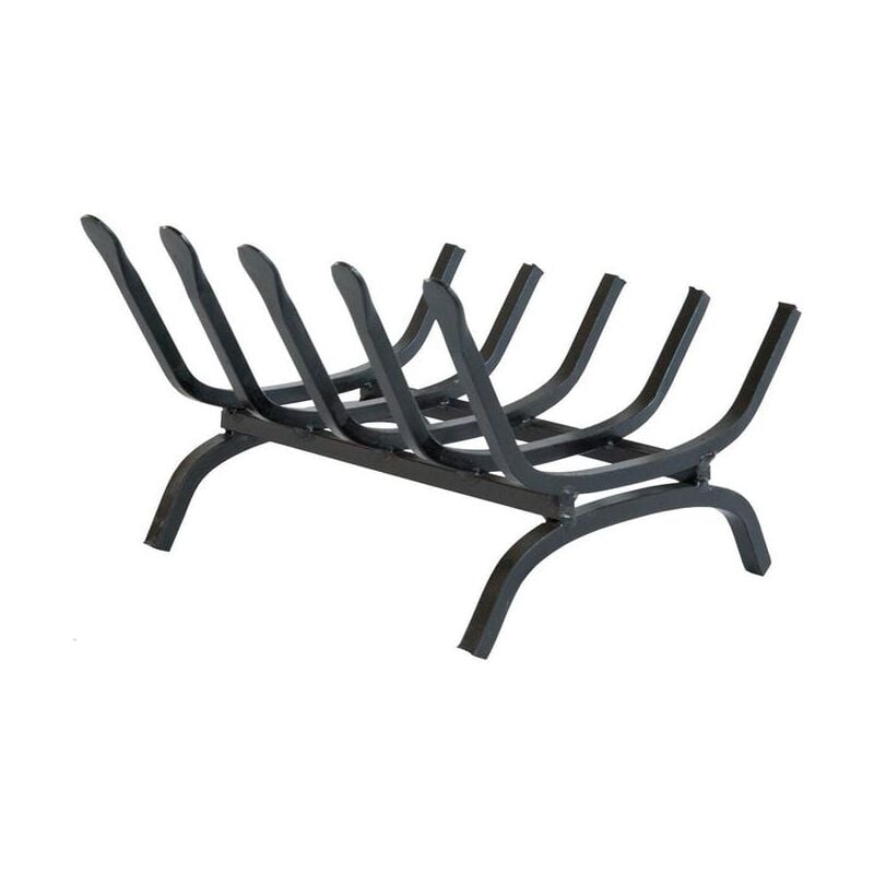 foto del prodotto led leds brucialegna per camino griglia in ferro battuto rettangolare braciere in ferro per caminetto 5 barre 36x31xh15 cm