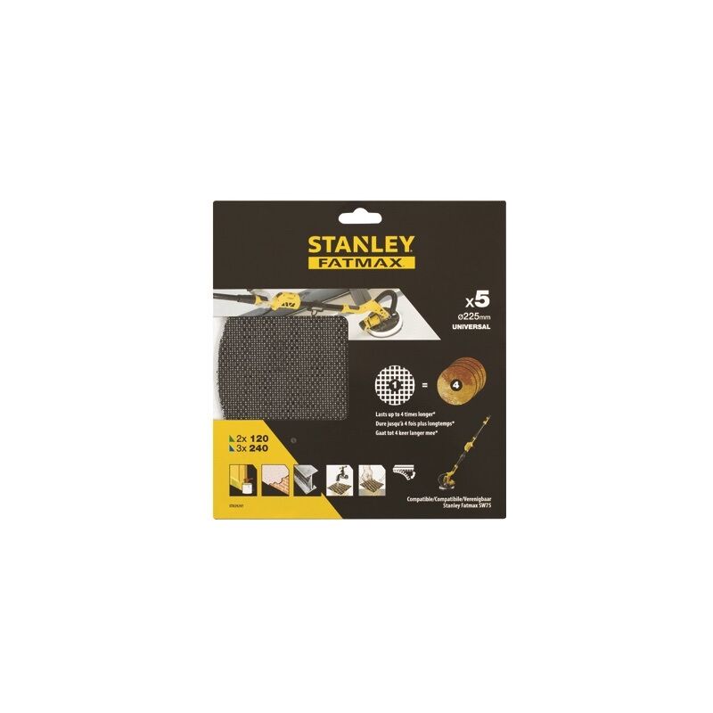 foto del prodotto led leds dischi abrasivi stanley fatmax sfm sta39297 per levigatrice a muro 225 pz.5