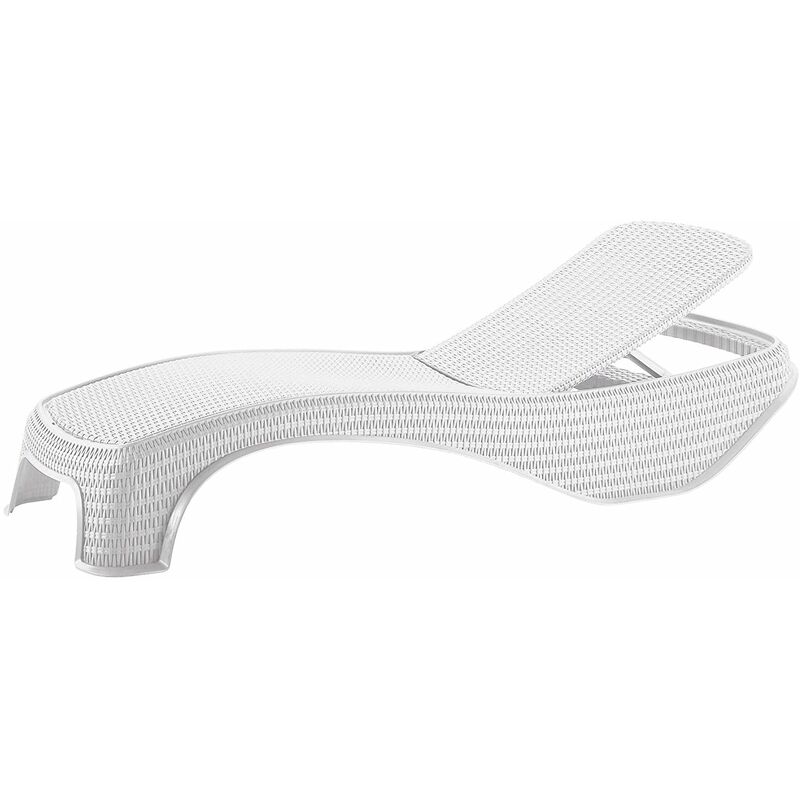 foto del prodotto led leds lettino da giardino reclinabile in resina effetto rattan colore bianco 197x74xh36 cm keter atlantic